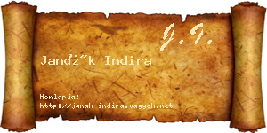 Janák Indira névjegykártya